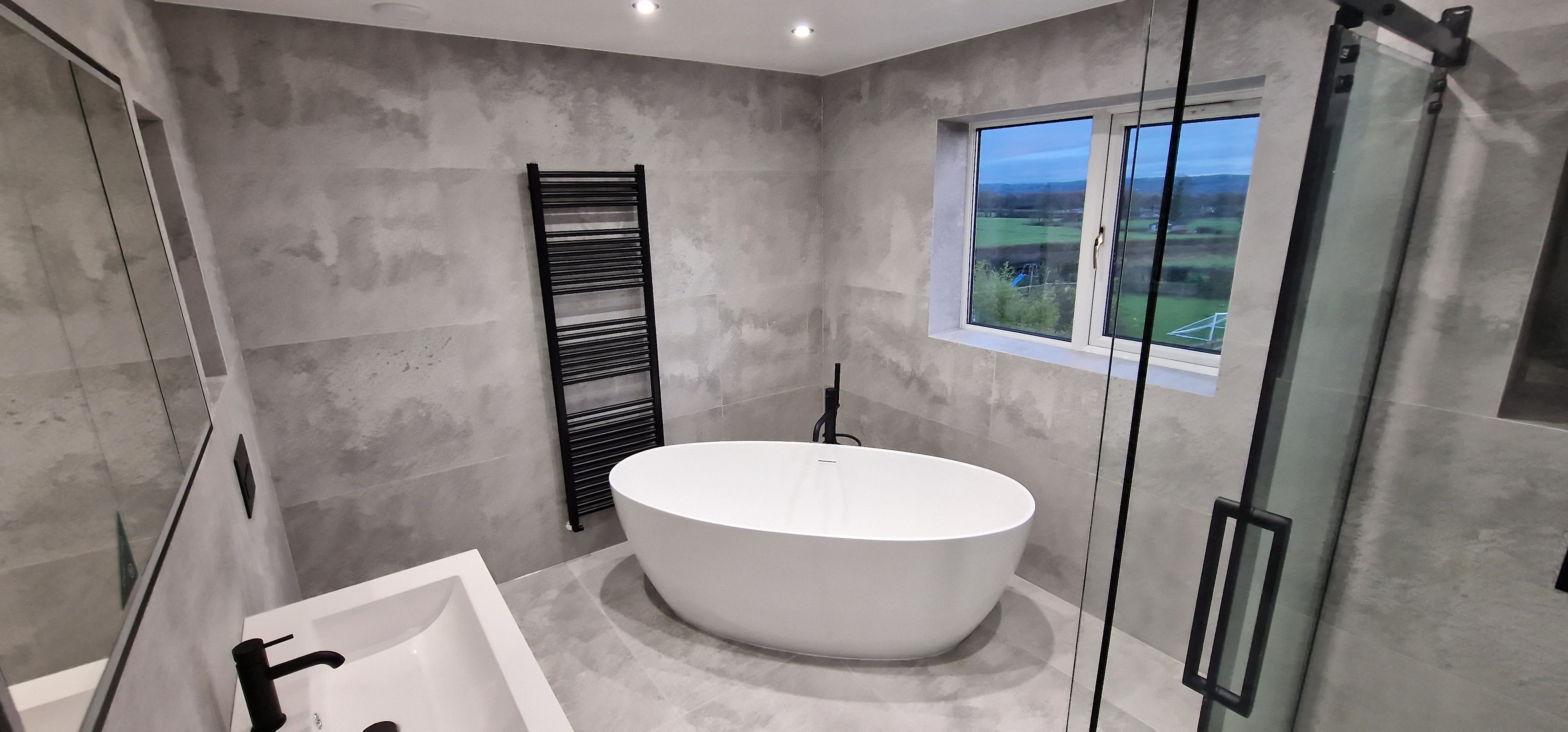 Bedroom to Chic Modern Bathroom Conversion